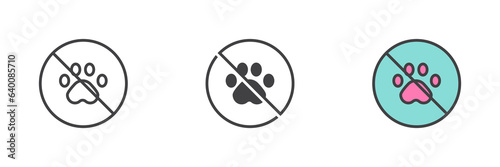No pets different style icon set
