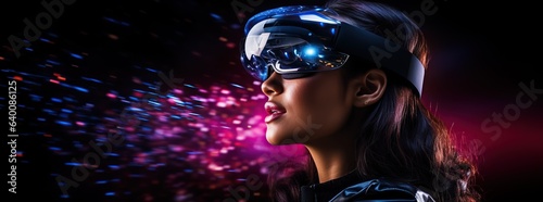 Wallpaper Mural Illustration of a person wearing a virtual reality VR headset, AI Generated. Torontodigital.ca