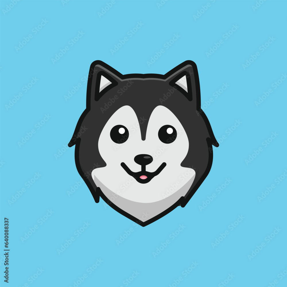 Cute avatar alaskan malamute head simple cartoon vector illustration dog breeds nature concept icon isolated Cute avatar alaskan malamute head simple cartoon vector illustration dog breeds nature concept icon isolated