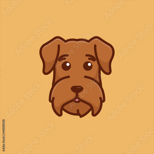 Cute avatar airedale terrier head simple cartoon vector illustration dog breeds nature concept icon isolated