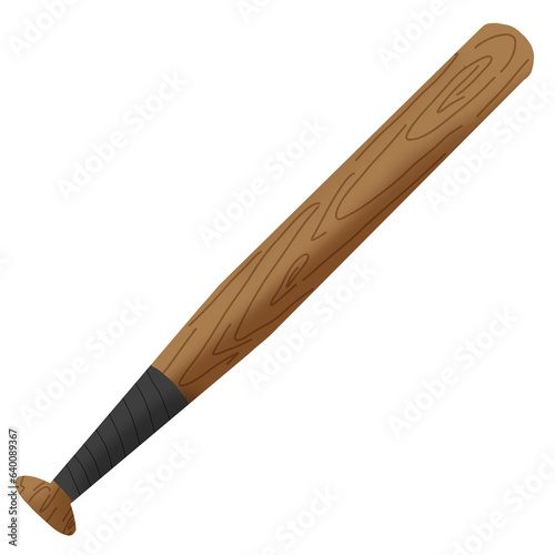 Baseball woodenn bat with anti-slip tape grip