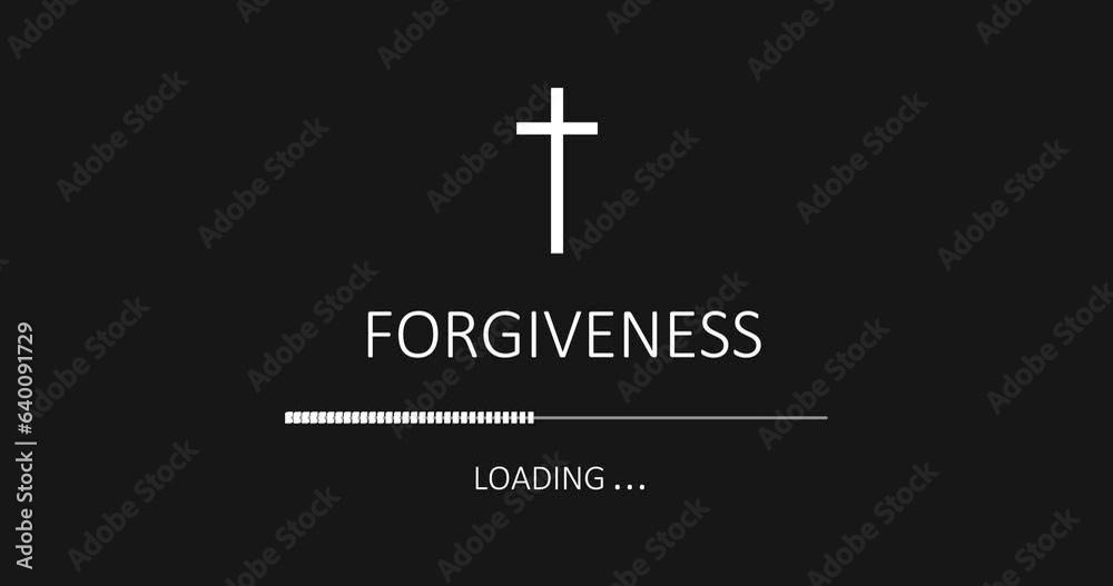 Religion concept animation. Progress or loading bar and cross. Forgiveness loading Religion concept animation. Progress or loading bar and cross. Forgiveness loading
