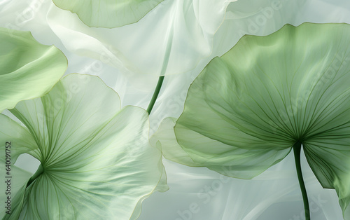 abstract soft fabric green lotus leaves background