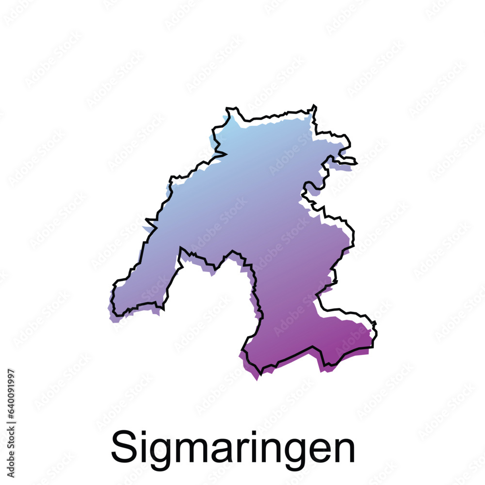 map City of Sigmaringen, World Map International vector design template