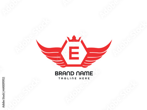 e modern letter logo design
