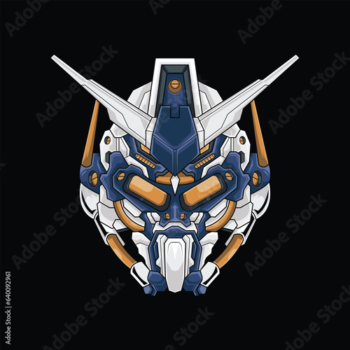 robot head detailed vector illustration.