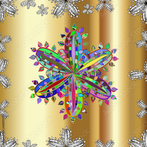 Seamless pattern on interesting elements on pleasant colors.