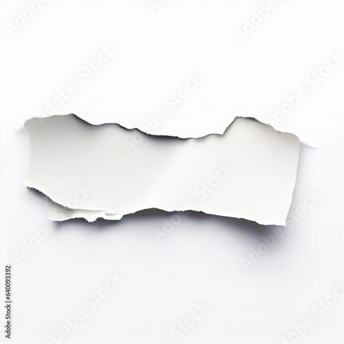 piece of white paper tear isolated on a white background isolated on a white background, Copy space / Generative AI 