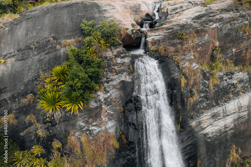 Aerial Photo of Diyaluma falls Waterfall in jungle of Ella Sri Lanka photo