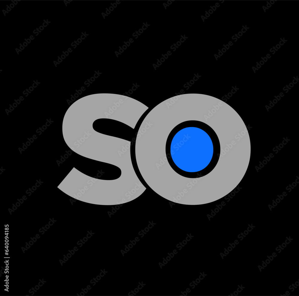 SO brand name vector icon. SO typography monogram. SO brand name vector icon. SO typography monogram.