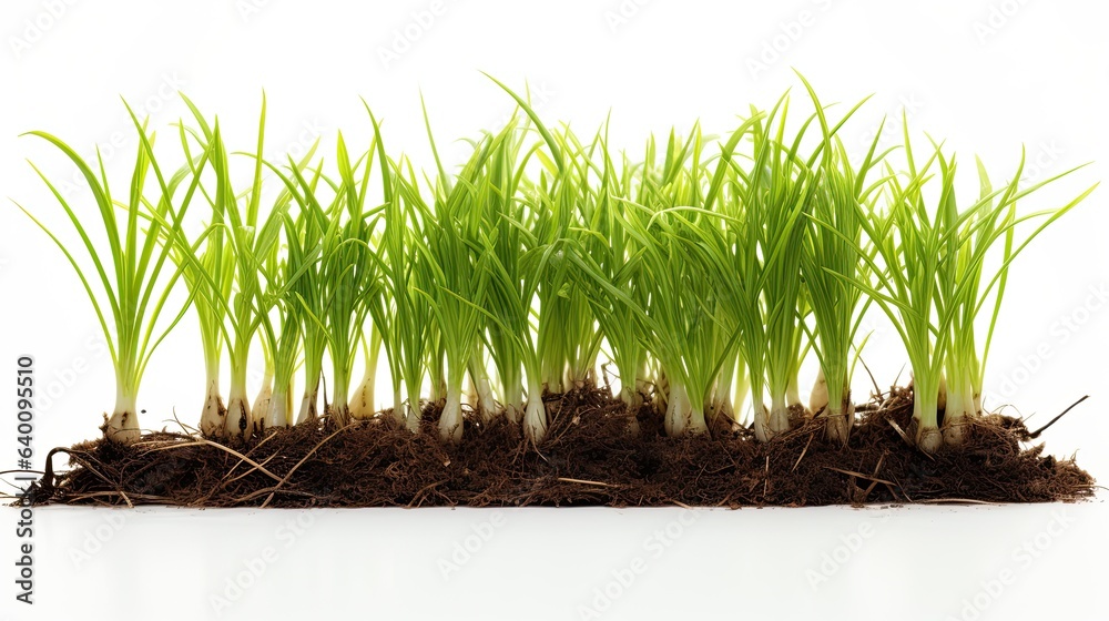 Grass and roots isolated on white background Grass and roots isolated on white background