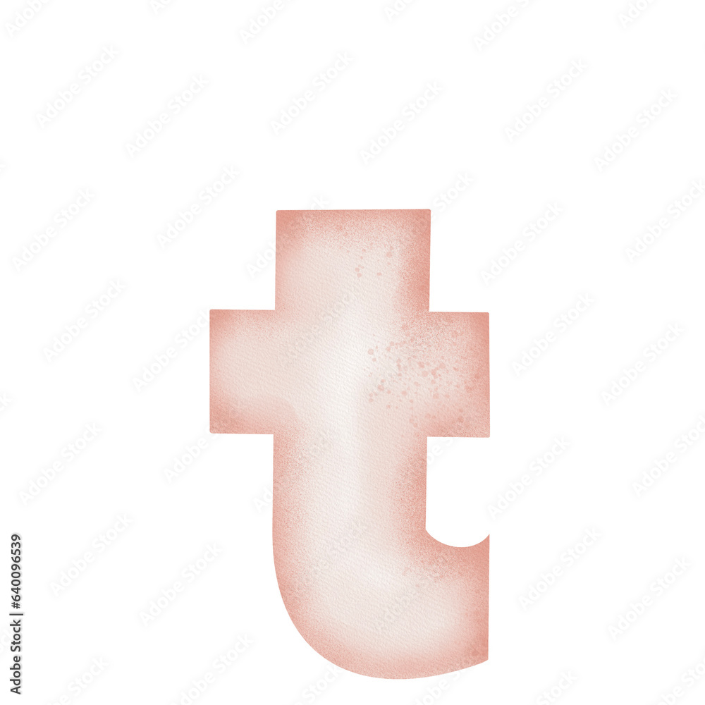 Obraz premium A-Z alphabets pink watercolor