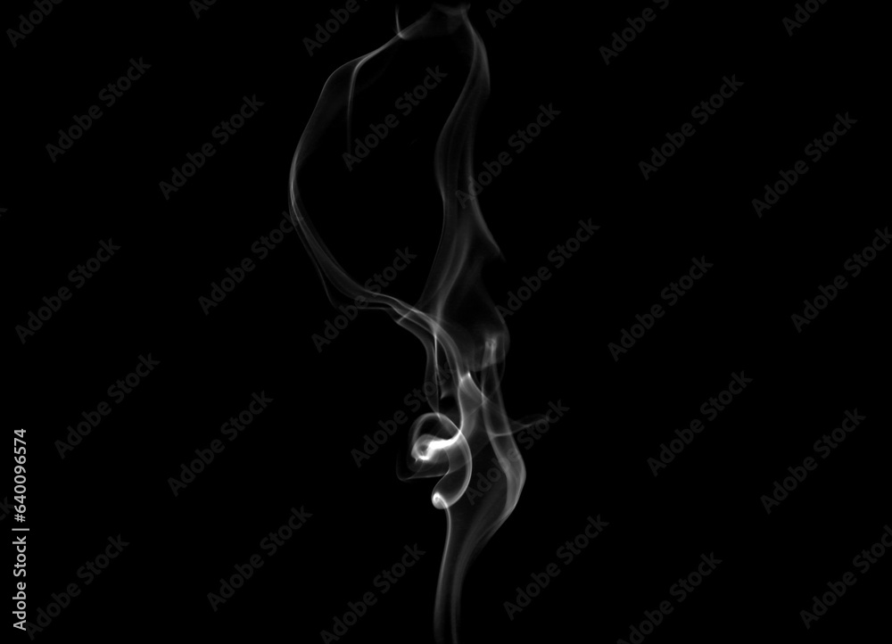 White smoke or steam smog moves on a black background. Beautiful gray smoke White smoke or steam smog moves on a black background. Beautiful gray smoke