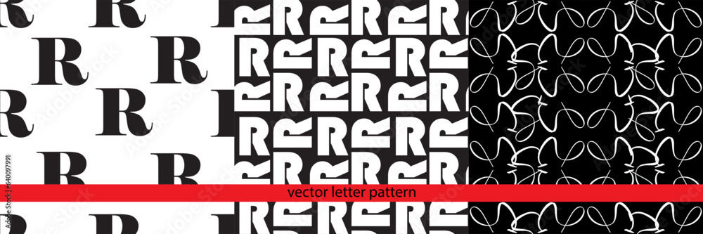 A set of vector lettering black and white geometric patterns. Black and white font patterns. Geometric pattern. Letter pattern. Basic vector geometric pattern.