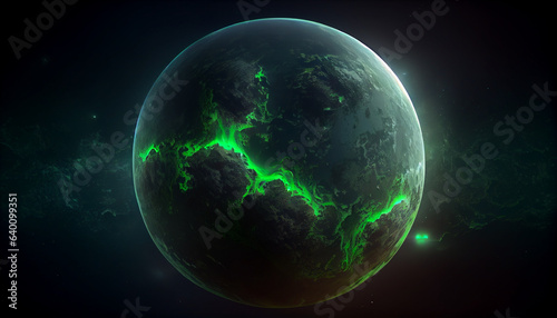 Green planet earth and Green planet concept, earth in space Ai generated image 