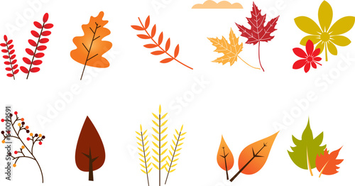 Set of autumn leaves in eps format to complement your design