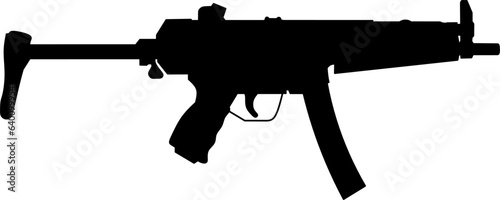 submachine gun silhouette vector hk mp5