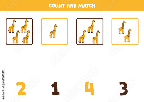 count and match african animals 5