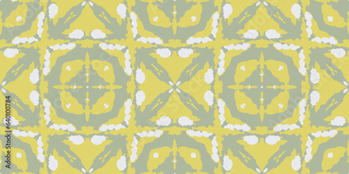 Folk Vector Ikat Boho Rug. Lime Graphic Ornament. Apparel Hippie Bohemian. Olive Design Hand made. Olive Abstract Artwork. African Mosaic. Pillowcase Geometric Trendy.