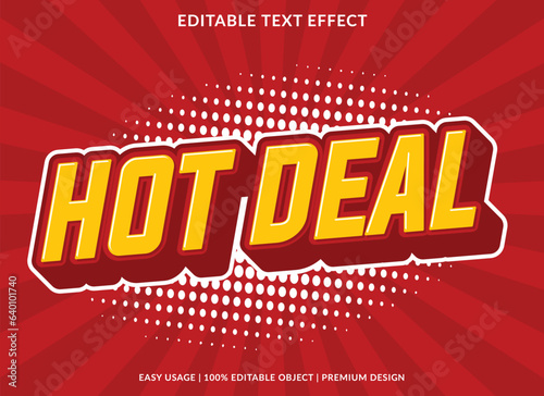 hot deal text effect template design with 3d style use for business brand and logo