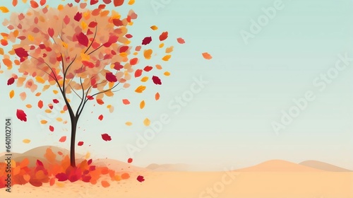 Colorful autumn leaves falling from a tree
