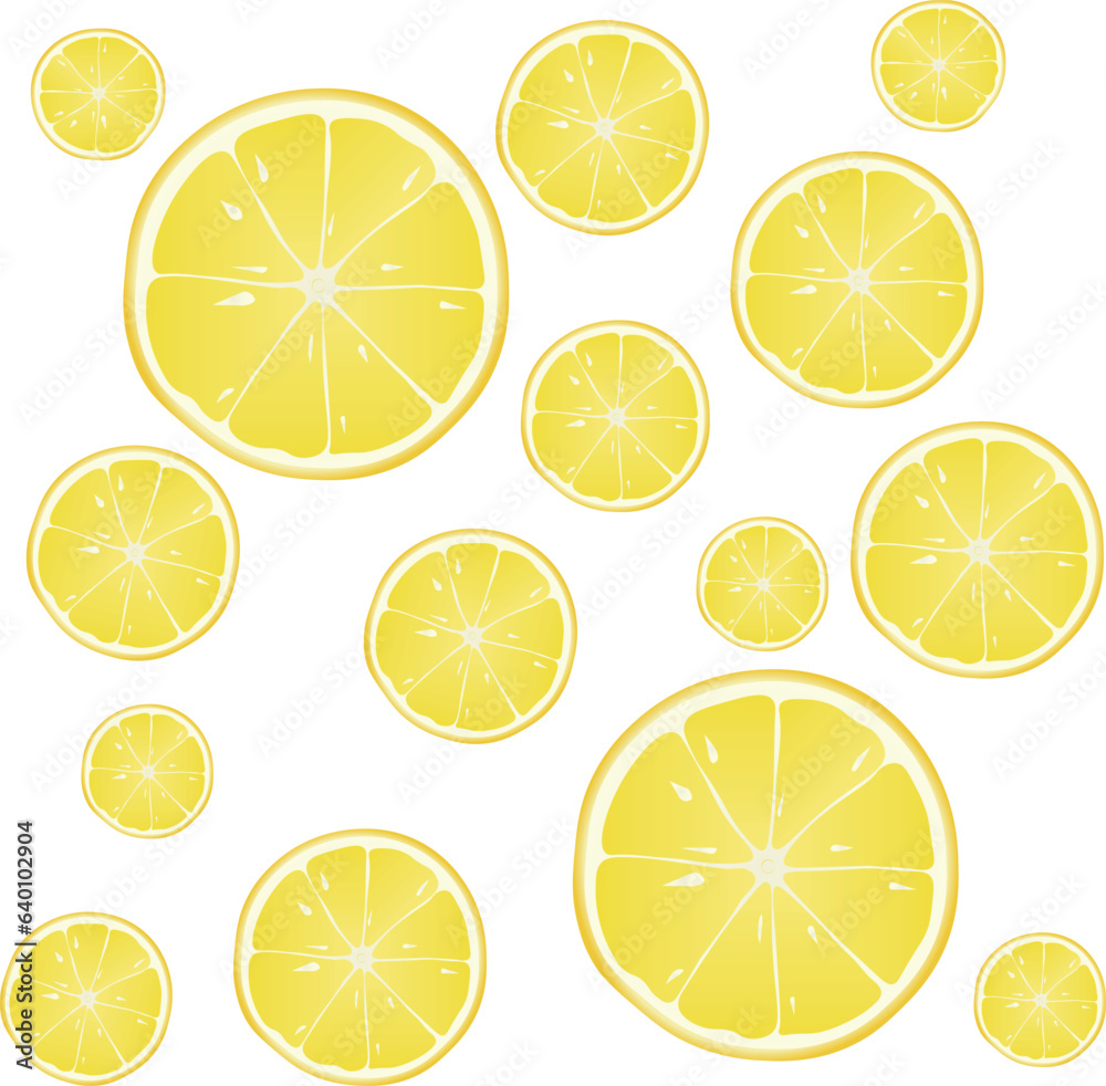 A background from circles of sliced ​​juicy lemons