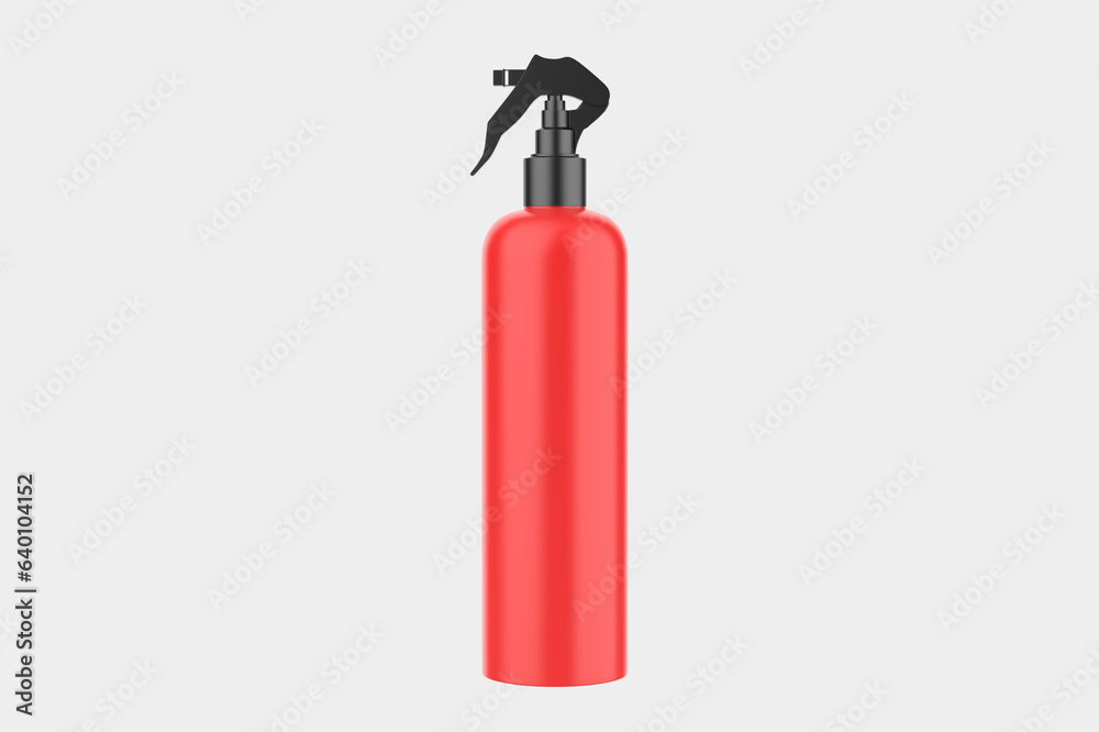 Spray Pistol Cleaner Plastic Bottle Isolated On White Background Ready For Your Design. 3d Illustration Spray Pistol Cleaner Plastic Bottle Isolated On White Background Ready For Your Design. 3d Illustration