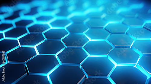 illuminated blue hexagonal grid, ideal for modern and tech-themed projects