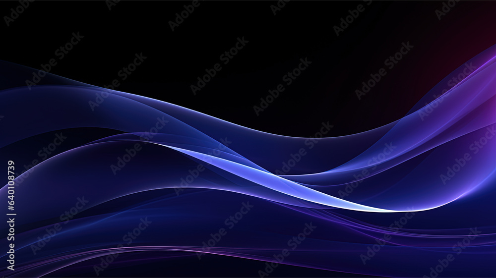 Fototapeta premium Purple Waves on Dark (generative ai)