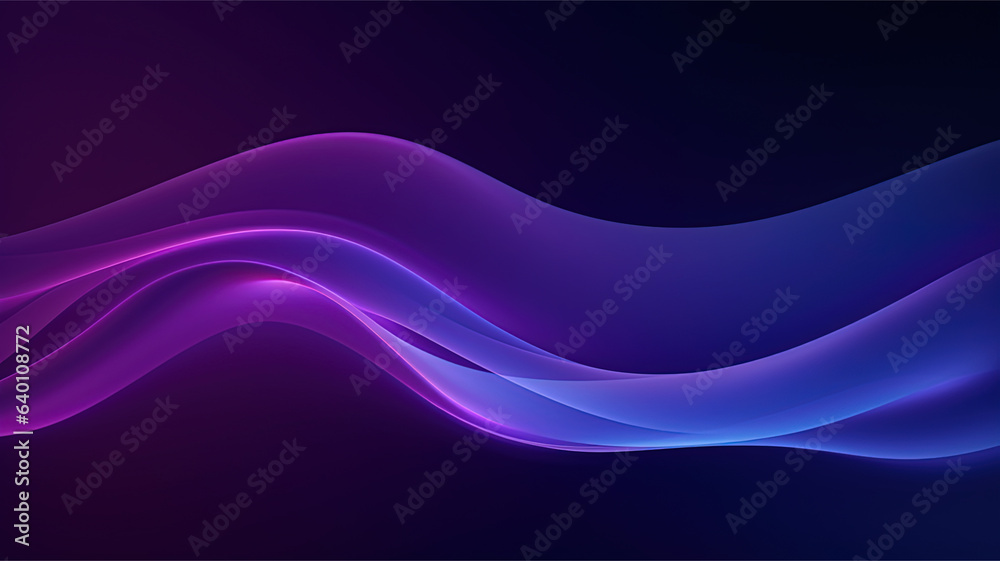 Naklejka premium Purple Waves on Dark (generative ai)