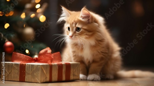 Unexpected joy: pet's curiosity with a mysterious gift 