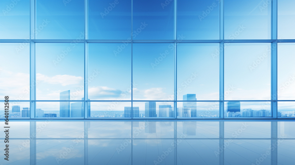 glass windows of office buildings in economic cities