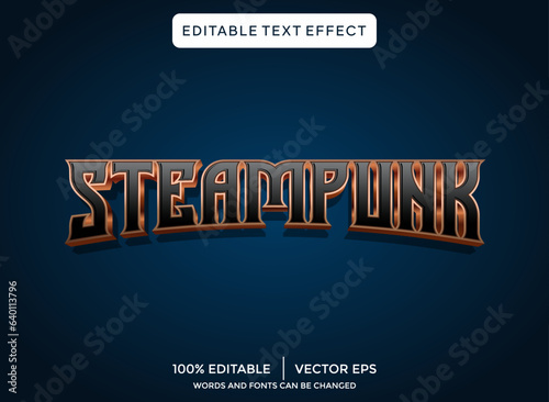 steampunk vintage 3D editable text effect