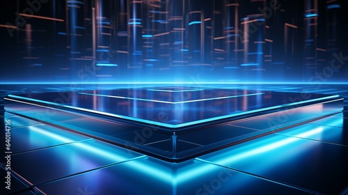 近未来のデジタルの商品の台座