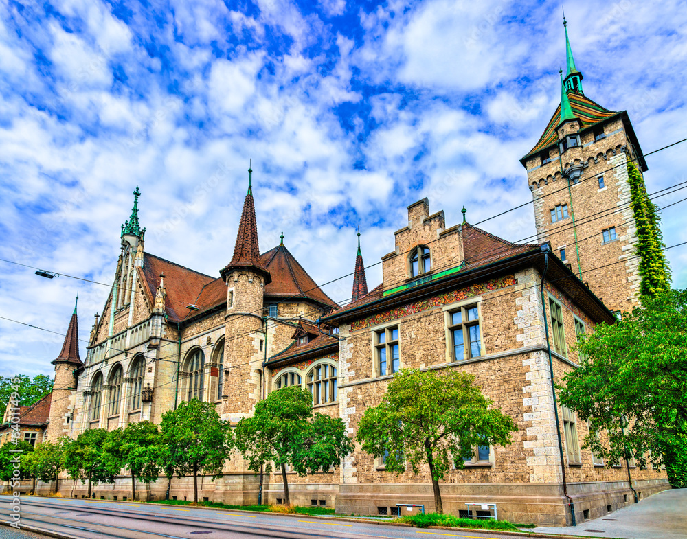 Fototapeta premium Swiss National Museum or Landesmuseum in Zurich, Switzerland