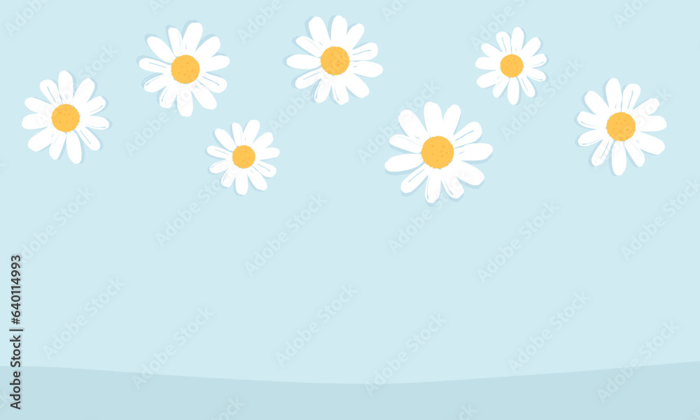 Daisy flower on blue background vector illustration. Daisy flower on blue background vector illustration.