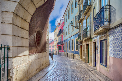 Portugal Travel Concepts. Walking Through the Colorful Streets of Lisbon photo