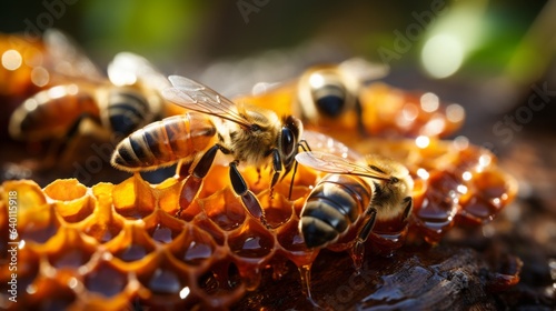 Beekeeping and honey production photo