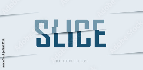 sliced text effect - razor sliced text. Slice style typography design.