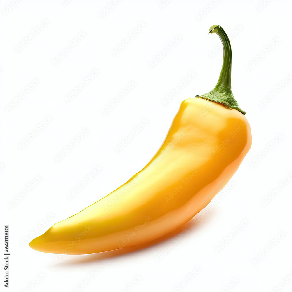Yellow chili pepper isolated on transparent or white background, png. Generative AI Yellow chili pepper isolated on transparent or white background, png. Generative AI