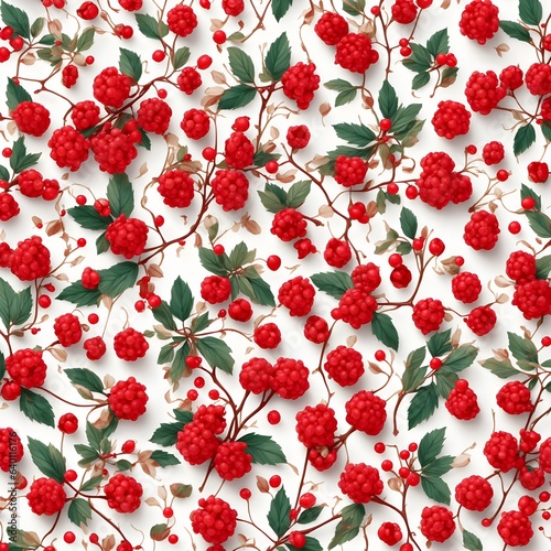 Red cherries seamless pattern background