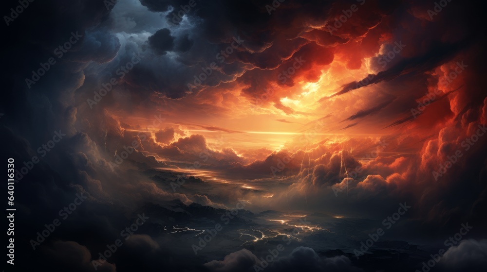 Sunrise breaking through storm clouds | generative ai