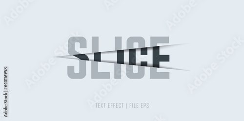 sliced text effect - razor sliced text. Slice style typography design.