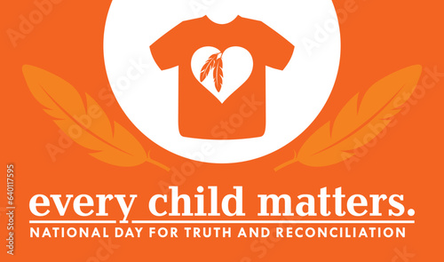 National Day of Truth and Reconciliation. 30th September. Orange Shirt Day logo design. Vector Illustration.