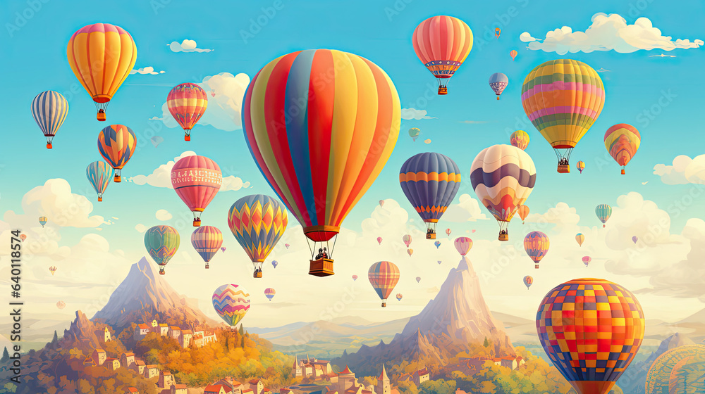 Fototapeta Whimsical hot air balloon festival
