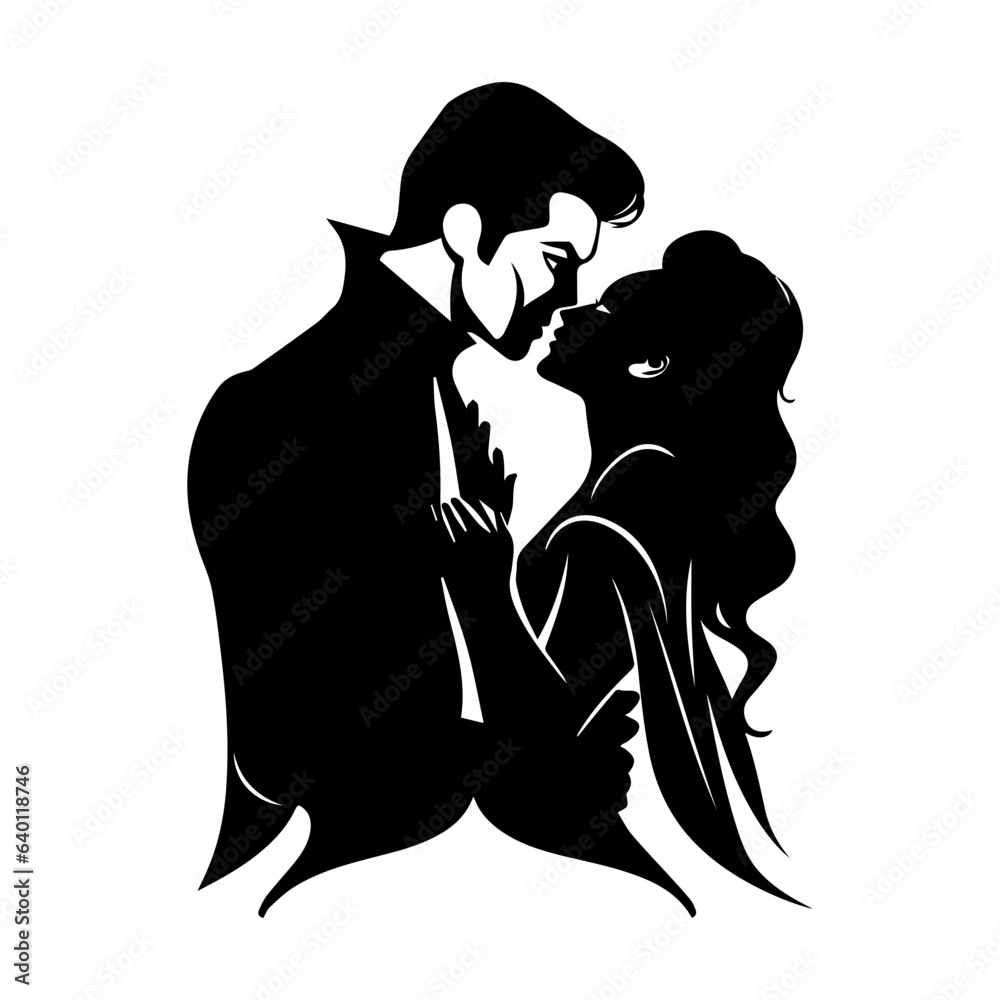 silhouette of a person and a girl