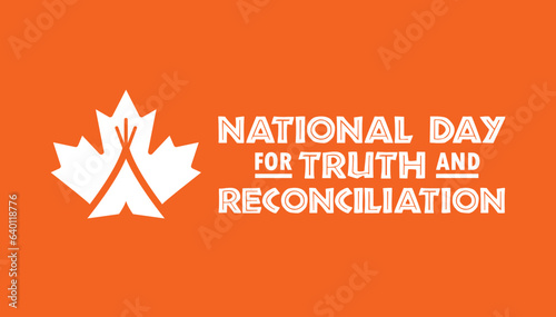National Day of Truth and Reconciliation. 30th September. Orange Shirt Day logo design. Vector Illustration.