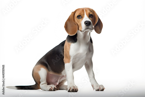 A Beagles Dog isolated on white plain background