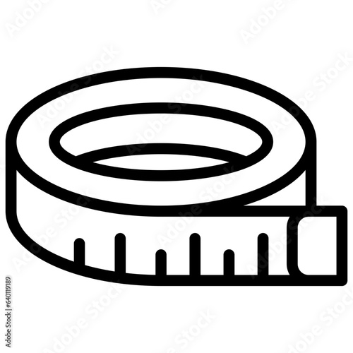 measuring tape icon illustration design with outline