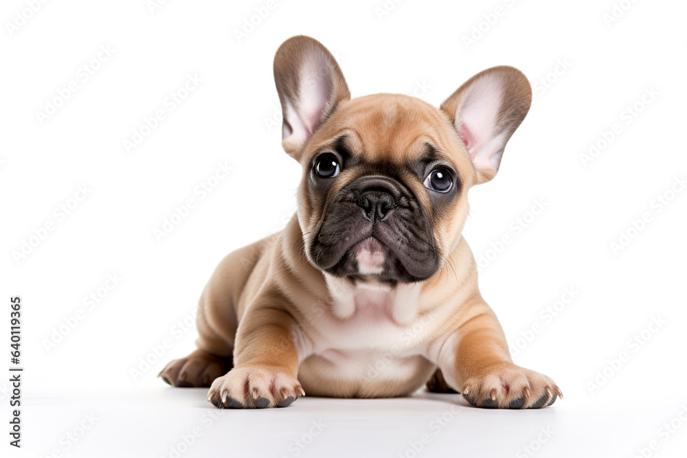 A little cute Bulldog isolated on white plain background